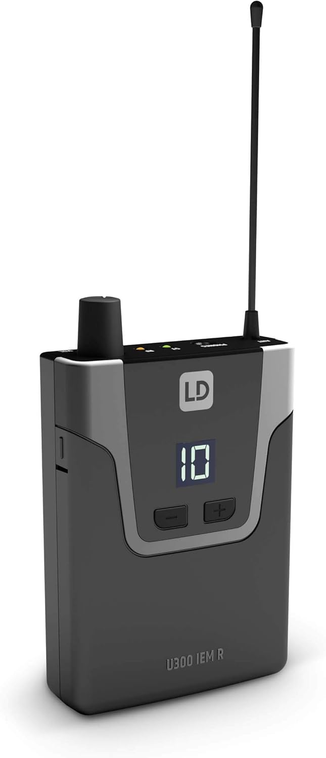 Draadloos In-Ear Monitorsysteem – In-Ear Monitor – Monitor Systeem – Bodypack Ontvanger – Oordopjes Set – 863-865 MHz + 823-832 MHz – Tot 100 Meter Bereik – 12 Selecteerbare Kanalen