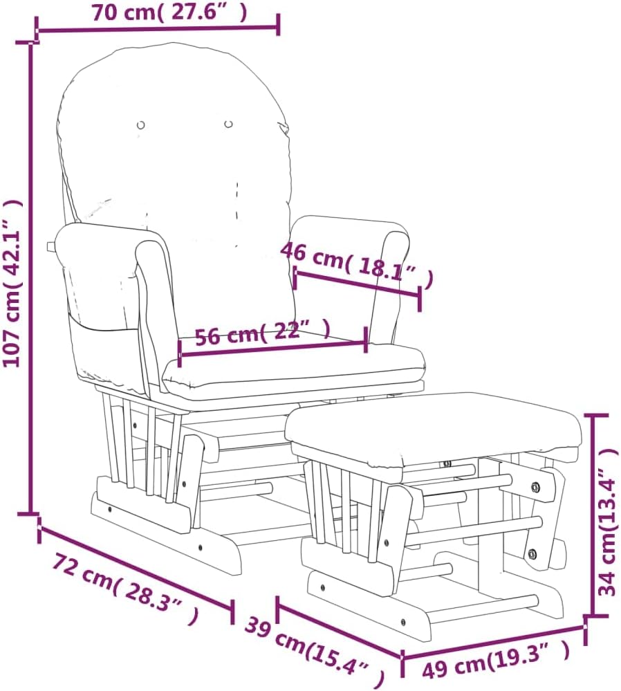 Schuifstoel – Relaxstoel – Fauteuil – Voedstoel – Lounge Stoel – Massief Rubberhout – Donkergrijs Stof