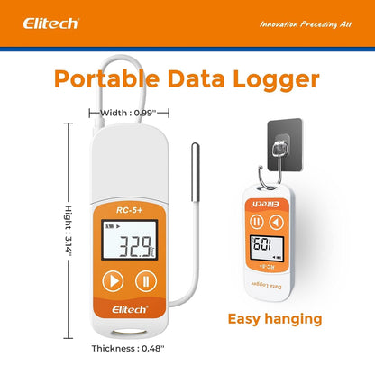litech RC-5+ TE PDF USB temperatuur-datalogger herbruikbare recorder 32000 punten hoge nauwkeurigheid 5pack