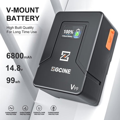 V-Mount Accu – Camera Accu – Batterij – Powerbank – V-Lock Batterij – 99Wh Capaciteit – PD USB-C Snelladen