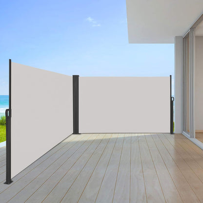 Zijscherm – Zijluifel – Balkonzonnescherm – Privacyscherm – Uittrekbaar – Waterdicht Polyester – Windbestendig 200x600 cm