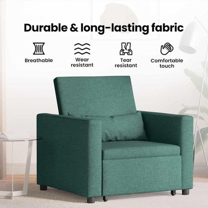 vidaXL Modern Ergonomic Armchair Dark Green | Compact Soft Upholstered Chair For Living Room Stylish Seating With Wheels Comfortable Reading Style Durable Stain Resistant Polyester Chairs Gezell - QUORE