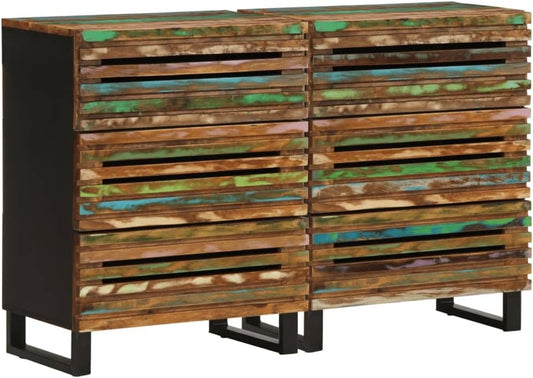 vidaXL Sideboards 2pc 60x34x75cm solid acacia wood, storage cabinet, dresser cabinet, dresser cabinet, sideboard wood, wall cabinet, tv dresser, wall cabinet living room - QUORE