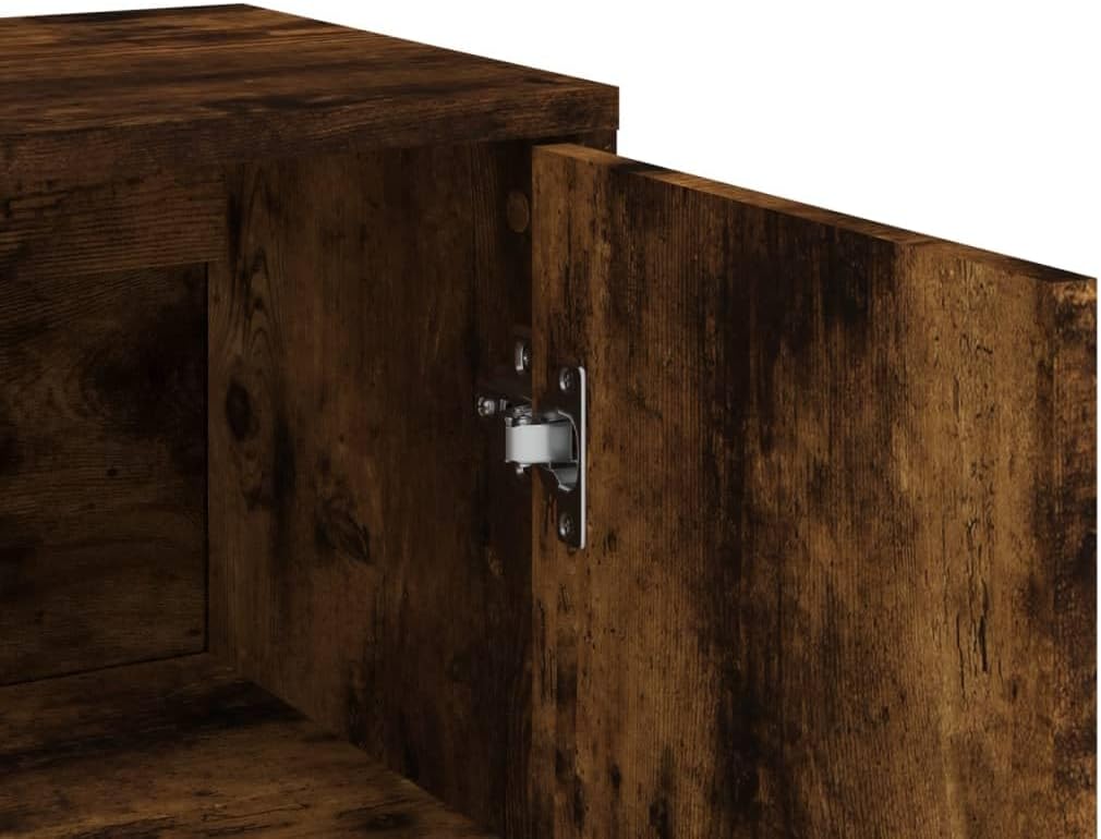 Tidyard Sideboards 3 Pieces Chest of Drawers Side Cabinet Dresser Living Room Cupboard Storage Cabinet Standing Cupboard Multifunctional Cabinet File Cabinet Smoke Oak 60 x 31 x 84 cm Wood - QUORE