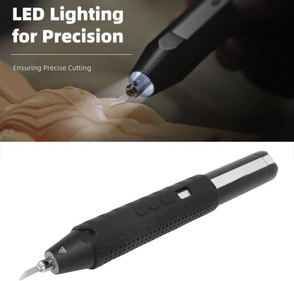 Fafeicy Ultrasone Snijder, Draadloze Handheld 40 KHz met LED -licht 3 Power Modi 24 -stcs Tips voor 3D -bedrukt Model PVC Lederen Houtschuim