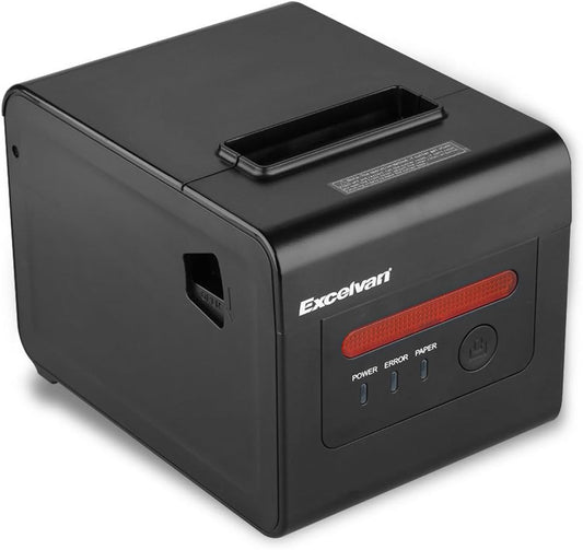 EXCELVAN HOP-H801 thermoprinter, USB-interface, 80 mm, 300 mm/sec, compatibel met Androod, iOS, Windows en Linux, zwart
