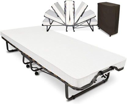 Beautissu vouwbed 90 x 200cm - opvouwbaar logeerbed Venetia incl. stabiele stalen frame, dik matras en beschermhoes