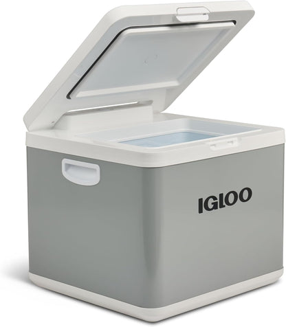 IGLOO IH45 Hybrid Compressor-koelbox, vriesbox, 43 liter, 12 V en 230 V, mini-koelkast voor auto, reismobiel en camping, grijs