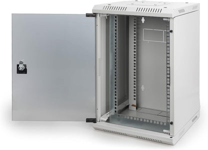 DIGITUS Netwerkkast 10“ / 19” - Wandmontage - 10 inch (10 HE horizontaal) of 19 inch (5 HE verticaal) - Grijs