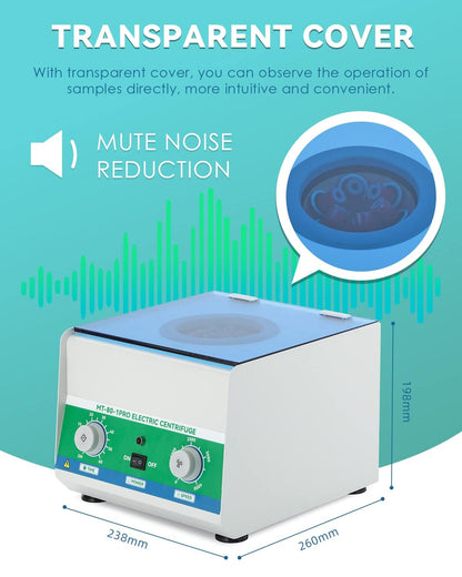 Mxmoonant Laboratorium Lage snelheid centrifugeert Desktop 15mlx6, 0~4000rpm, Elektrische Centrifuge met lage snelheid, Geschikt voor Universitaire Laboratoria, Onderzoeksinstellingen, enz.