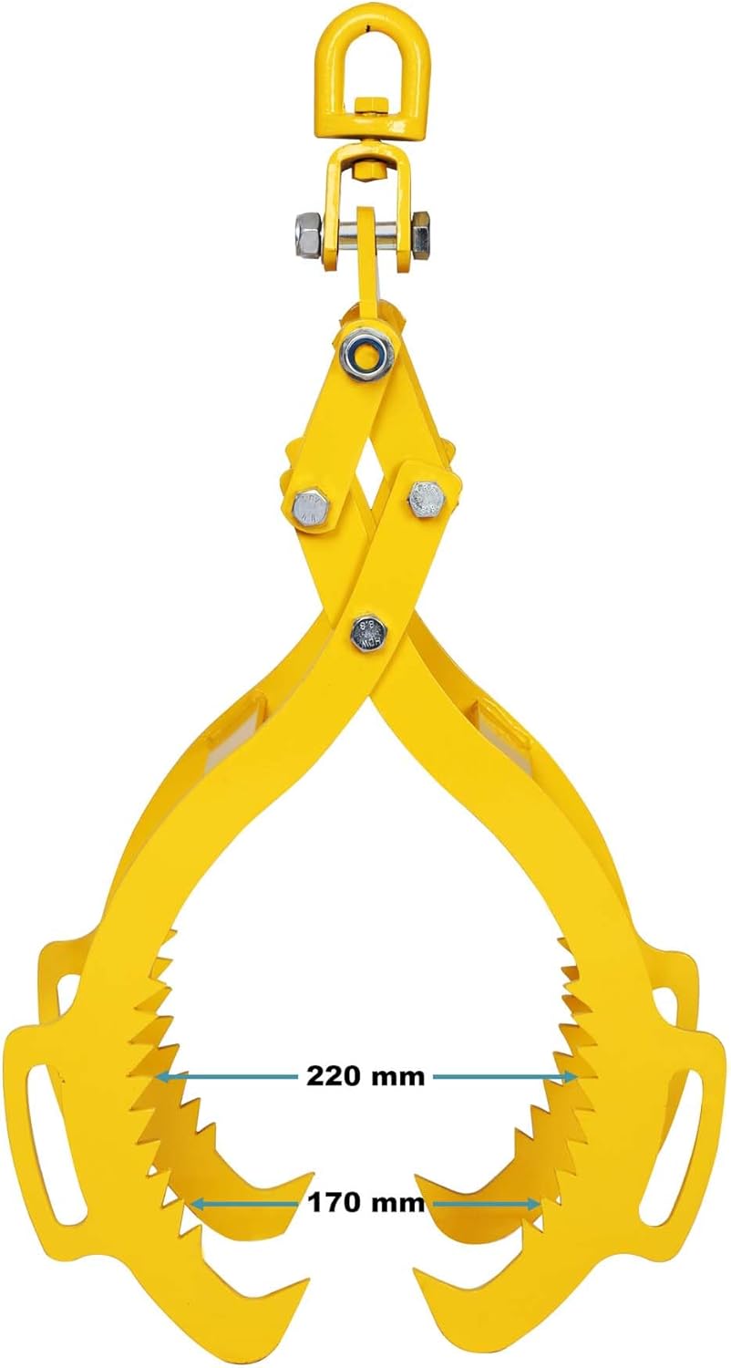 Wiltec professionele bosbouwtang voor stammen tot 720 mm, boomtang voor boomstammen tot 1500 kg, hijstang met 4 klauwen, handpaktang als boomhaak voor boswerkzaamheden, boomhaak als paktang voor hout