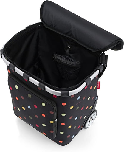 reisenthel Carrycruiser Plus in Dots Draagbare boodschappentrolley met koelvak, schouderriem en uitneembare mesh-binnenzak, van gerecycled materiaal, Meerkleurig, Bohemien