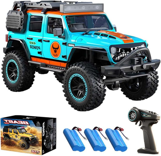 RC Crawler – RC Auto – RC Monstertruck – Offroad Voertuig – Klimauto – 4WD Aandrijving – 75° Klimvermogen – 3 Oplaadbare Batterijen - QUORE