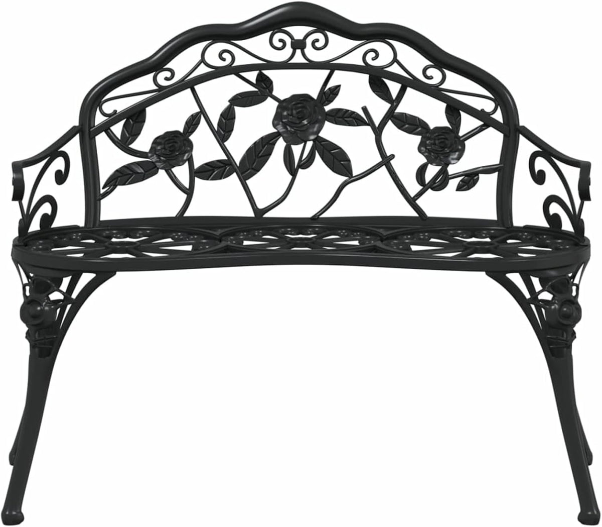 LAPOOH Garden bench 100 cm made of black cast aluminium, furniture, garden furniture and garden chairs, garden benches -317740 - QUORE
