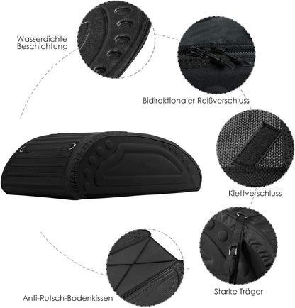 FANTASK Autodakkoffer, 400 liter, dakkoffer met transportbanden, daktas, bagagetas, bagagebox, zwart