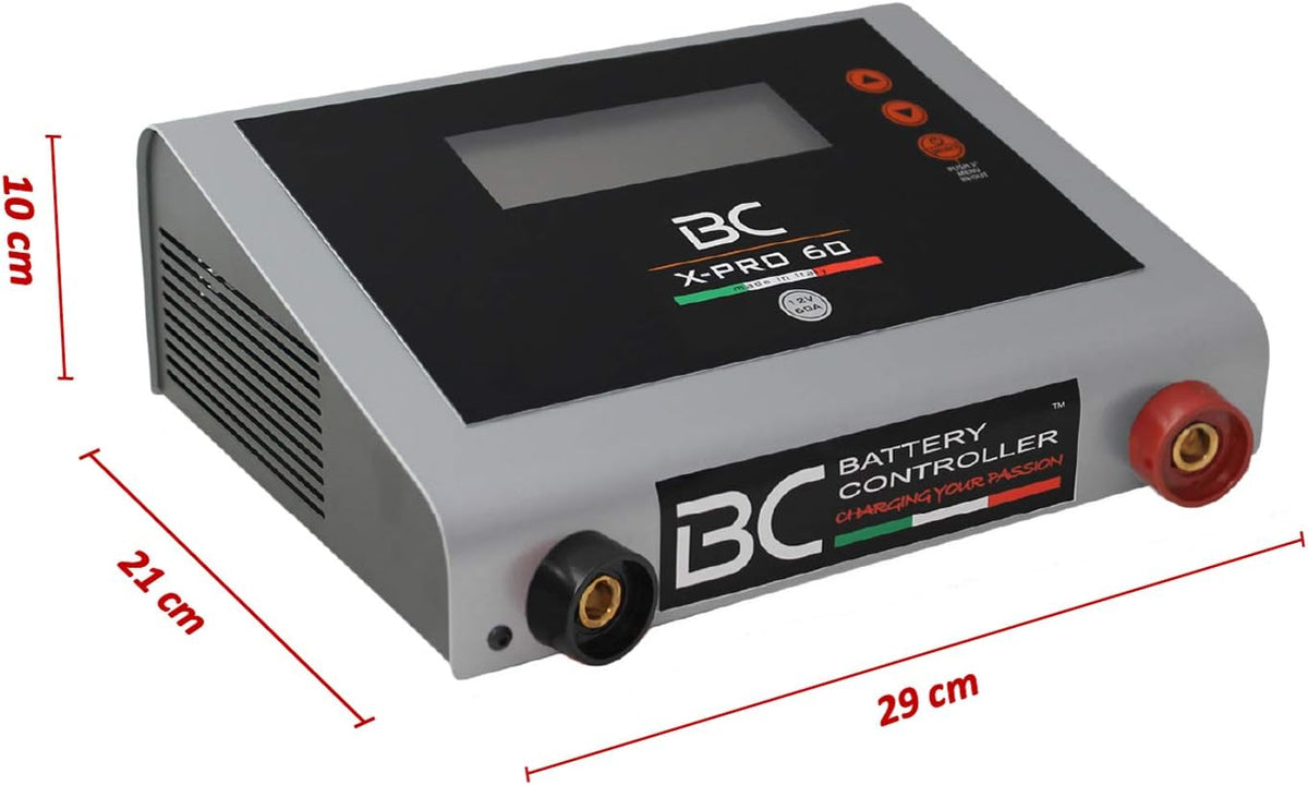 Batterijlader – Batterijoplaadapparaat – Acculader – Spanningsstabilisator – Oplader voor 12V Accu’s – Instelbare Laadstroom 1-60A – Showroom-modus Met Automatische Uitschakeling