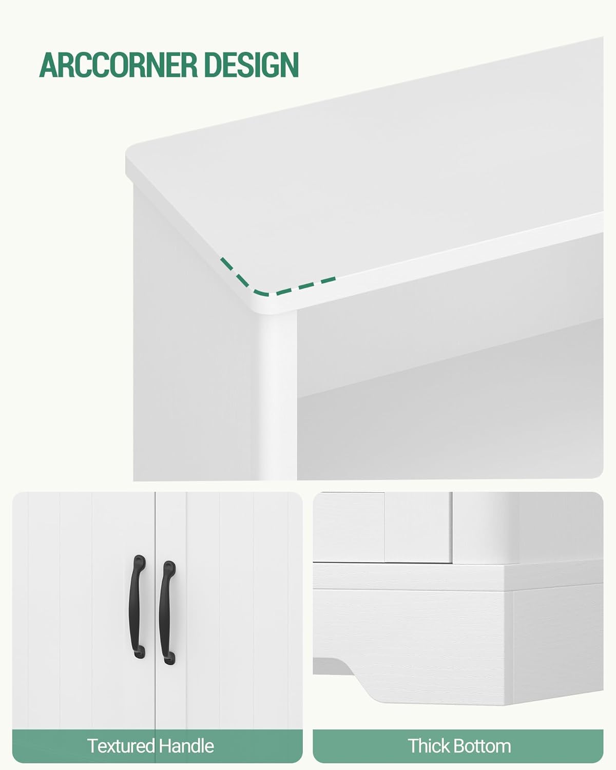 Hzuaneri Bathroom Cabinet, Bathroom Cabinet with 4 Doors, Storage Cabinet, Adjustable Shelves for Living Room, Bathroom, Kitchen, 30 x 60 x 110 cm, White SC18413X