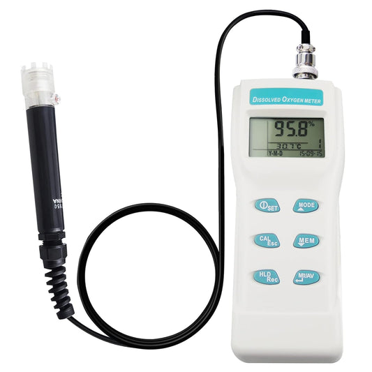 Opgeloste Zuurstof Meter DO Temperatuur Tester Waterkwaliteit Monitor met Zuurstofelektrode voor Aquarium, Zoetwater, Laboratorium, Aquacultuur, etc.