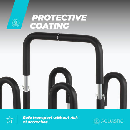 AQUASTIC SUP en paddleboarding trolley | transport van 2 SUP-boards | lichtgewicht aluminium constructie draagkracht 60 kg | onderhoudsvrije 10 inch wielen | eenvoudige montage | krasbescherming