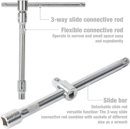 Dopsleutelset – Doppenset – Ratels – Doppendoos – Moersleutelset – 172-Delig – Chroom-Vanadium Staal – 72 Tanden Ratel met Quick Release