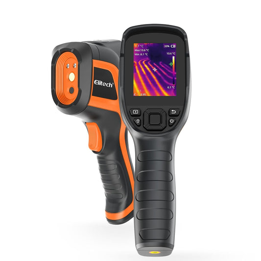 Elitech Warmtebeeldcamera 256 x 192 IR-resolutie, 25 Hz vernieuwingssnelheid, 2 MP zichtcamera, 3,5 inch LCD-display, IP54 water- en stofdicht, USB-C, -20 °C tot 550 °C, voor elektriciens, HVAC en