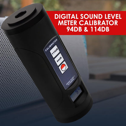 Digitale geluidsniveaumeter, kalibrator, 94 dB en 114 dB voor 1/2 inch en 1 inch microfoon, professionele noise-decibel, kalibratiegereedschap, meetnauwkeurigheidscontrole, draagbaar met blacklight
