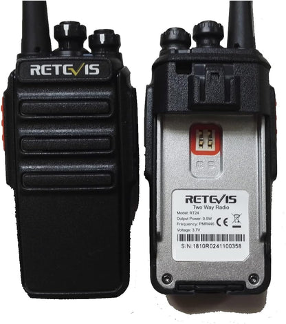 Retevis RT24 Professionele Portofoons met Headset PMR446 Vergunningsvrije Walkie Talkies 16 Kanalen CTCSS/DCS VOX Oplaadbaar Walkie Talkies met EU-stekker Laadstation en Lithium-ionbatterij (10 Stuks, Zwart)