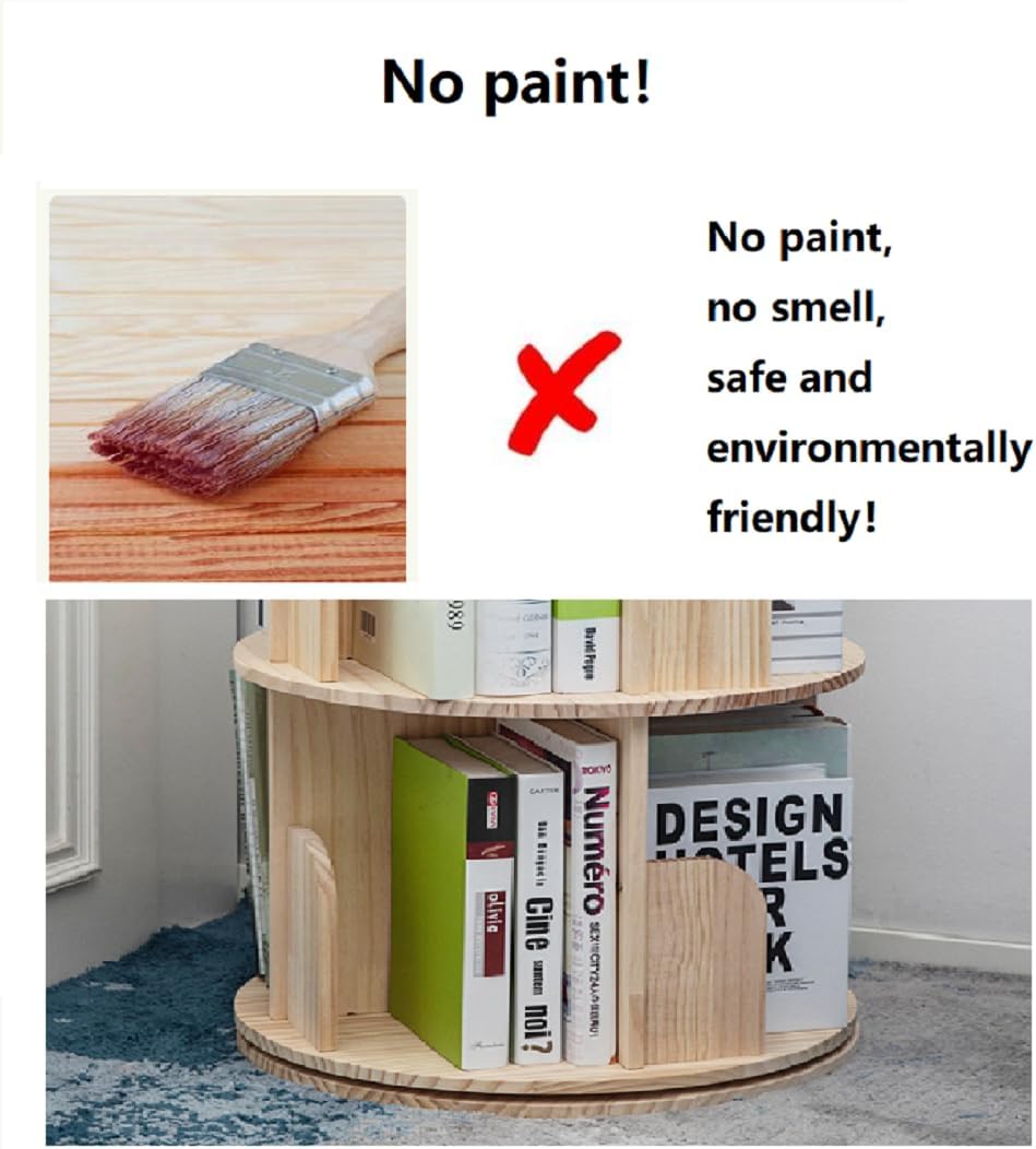 Heehee Roterende Boekenplank 360 Display Vloerstaande Boekenkast Opbergrek voor Kinderen & Volwassenen Multifunctionele Boekenplank Organizer (5-Tier)
