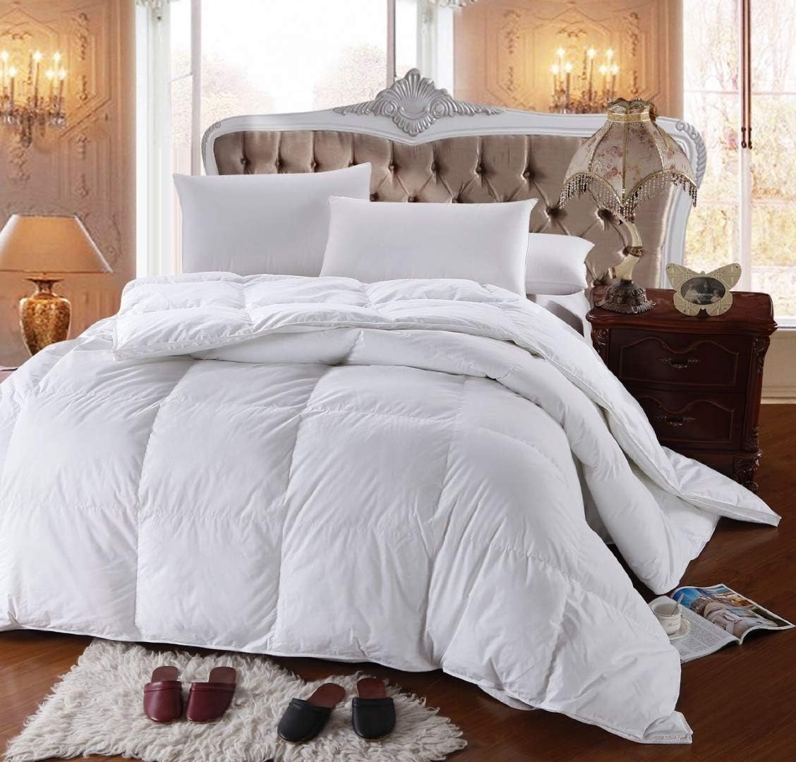Royal Hotel's 300 draadtelling oversized kingsize ganzendons alternatief dekbed, overvol dekbed, dekbedovertrek 100% katoenen schaal - 750FP - 100 oz - effen wit, oversized koning
