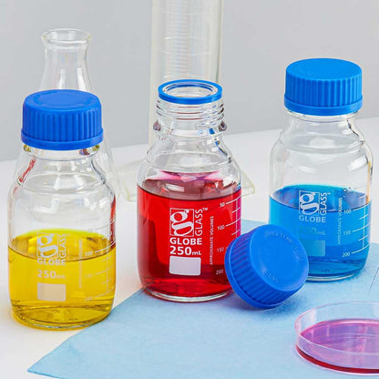 Mediafles 250 ml 10 Stuks – Laboratoriumfles – Reagentiafles – Glasfles – Labfles – GL45 Schroefdop – Borosilicaatglas 3.3
