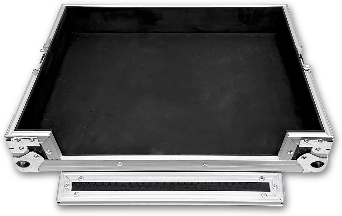 Flight Case – DJ-Koffer – Mixerkoffer – Controllerkoffer – PA-Mixerkoffer – Large 530 X 430 X 162 Mm Zwart – Aanpasbare Pick & Pluck Foam – 7 Mm Multiplex Met Aluminium Frame