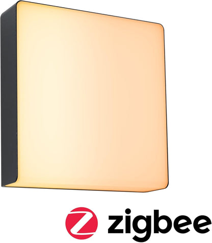 Paulmann 94842 LED-buitenwandarmatuur Smart Home Zigbee Azalena bewegingsmelder IP44 250x97 mm Tunable Warm 8,5 W 700 lm antraciet buitenverlichting