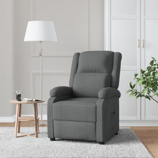 Model 340182 Dark Grey Fabric Armchair, Lounge Chair, Recliner Chair, Bedroom Chair, Model 340182 - QUORE