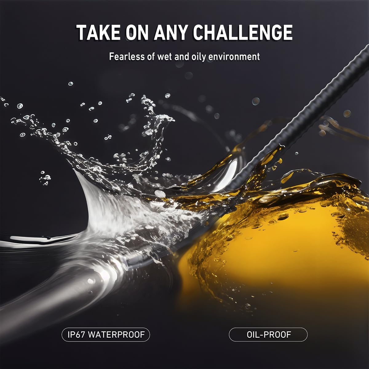 Ralcam Endoskopkamera mit Licht Endoscope Camera - Endoskop 8,5 mm Inspektionskamera 4,3" HD 1080P Rohrkamera, Kameras mit 10 LED, IP67 Wasserdicht 1.5M Halbstarre Kabel Teleskopkamera Kfz Werkzeug