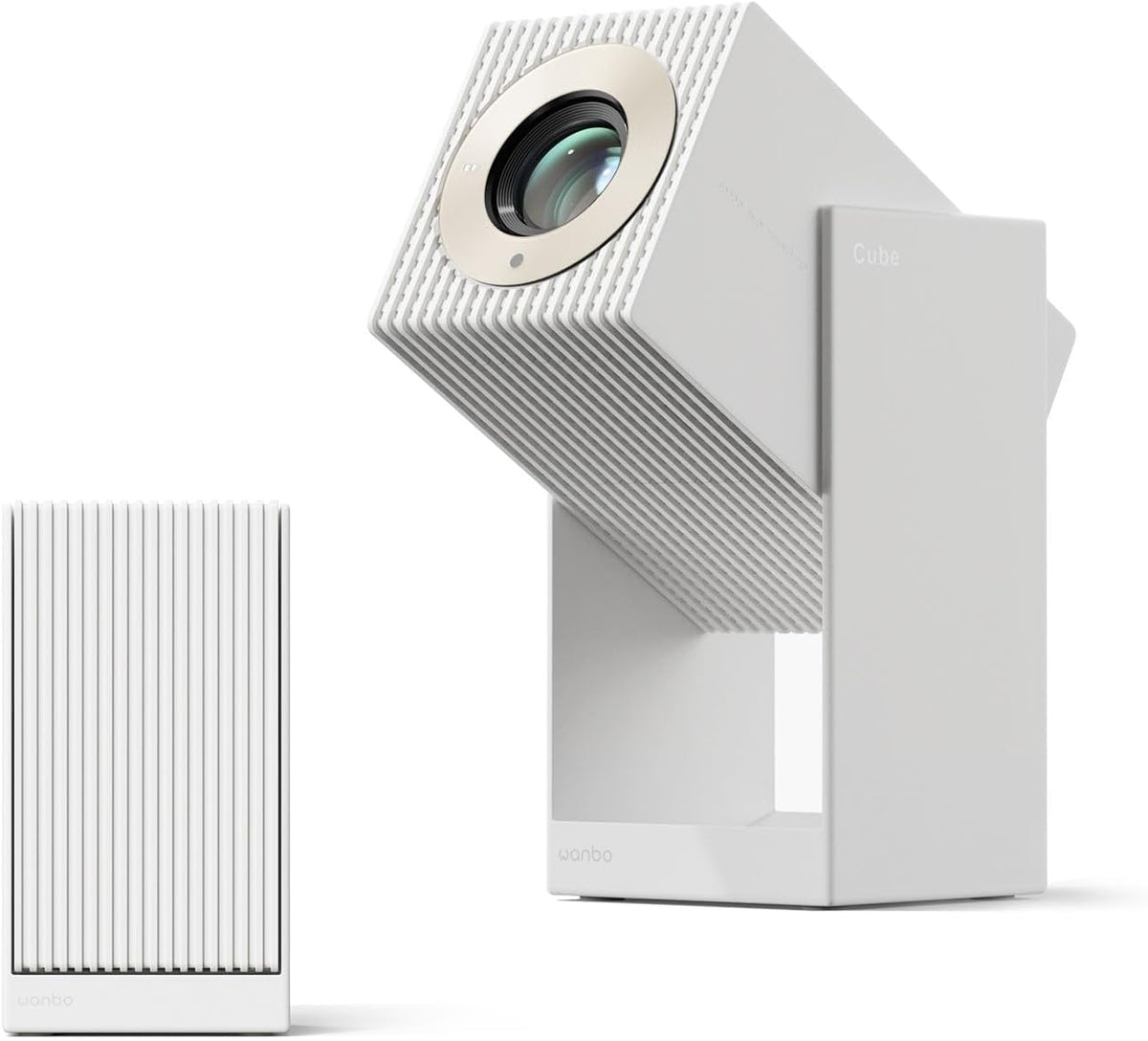 WANBO Cube 2 Pro Smart Beamer Android TV/Netflix, 500ANSI, Len Protect, 230° Rotable, ToF Autofocus Keystone, CEC, Bluetooth WiFi, Native 1080P Draagbare Mini Projector Thuis Outdoor, White
