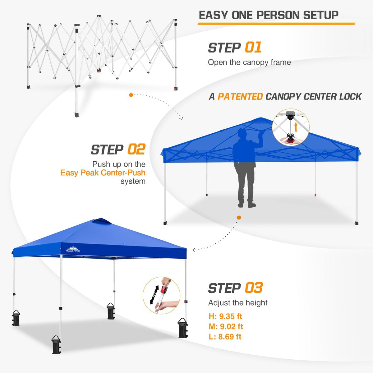 EAGLE PEAK 3m x 3m pop-up luifel tent
