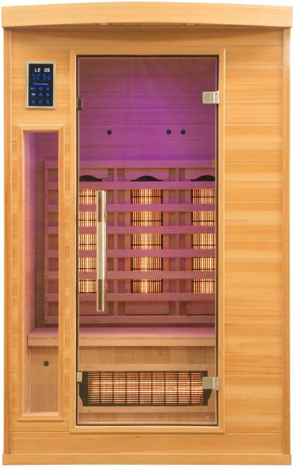 SN-Apollon-Q2 - infrared sauna apollon - on/off button - cabin cleaning by ionizer - chromotherapy 7 colours - 2 seater - QUORE