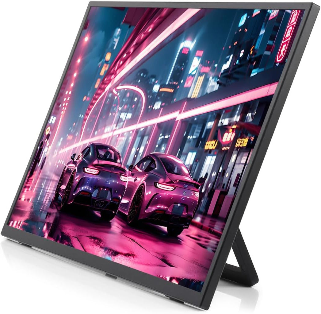 LUCKFOX 18.5" Portable Monitor with Stand - Plug and Play Ultra Thin/Light USB-C HDMI Second Monitor 1080P FHD 178° Viewing 120Hz Dual-Track HiFi Speaker for Raspberry Pi/Jetson/PC/Game Console/Phone - QUORE