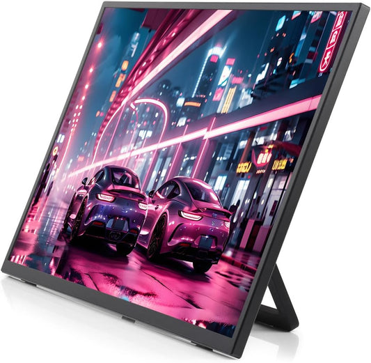 LUCKFOX 18.5" Portable Monitor with Stand - Plug and Play Ultra Thin/Light USB-C HDMI Second Monitor 1080P FHD 178° Viewing 120Hz Dual-Track HiFi Speaker for Raspberry Pi/Jetson/PC/Game Console/Phone - QUORE