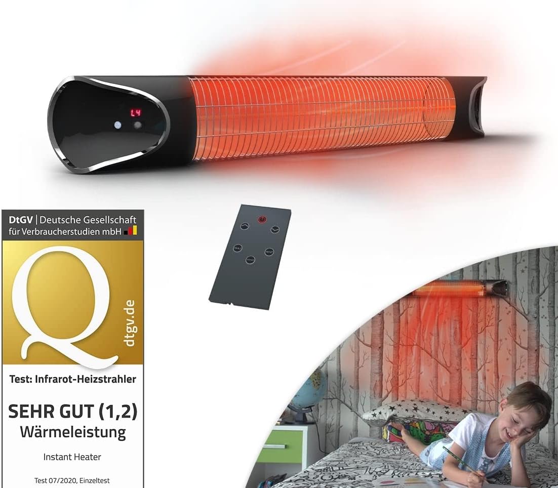 Livington Instant Heater - Infrarood Terrasverwarmer - 2000W - Binnen en buiten - Bewegingssensor - IPX4 - met afstandsbediening