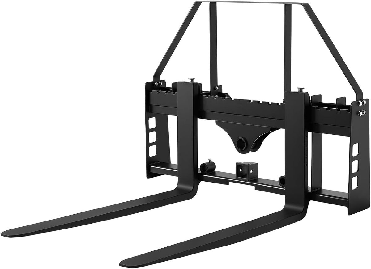 VEVOR Snelle bevestiging, 1814 kg, palletvorkframe met 122 cm palletvorken, vorkheftruckmessen, 50,8 mm trekhaak en speerhulzen, geschikt voor compacte lader, tractoren