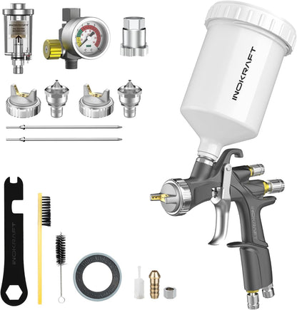 Verfspuit – Spuitpistool – Spuitgun – Verfspuitset – LVLP Spray Gun – 1.3/1.5/1.7 mm Nozzles – Aluminium Body Met PTEF Coating