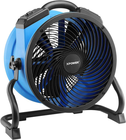 Luchtcirculator – Ventilator, Luchtbeweger, Vloerventilator, Industriële Ventilator – Blauw – 4 Snelheidsstanden, Verstelbare Draaihoek