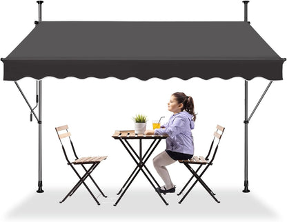 Klemluifel – Zonnescherm – Luifel – Balkonluifel – Overkapping – Verstelbaar 2-3m – Water- en UV-bestendig polyester – Zonder Boren te Bevestigen - QUORE