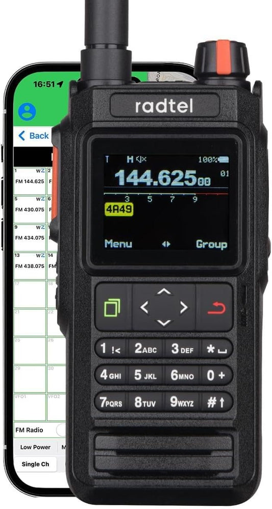Radtel RT-660 IP67 GPS Bluetooth dual-band VHF/UHF portofoon met APRS, SATCOM, KISS, TNC, SMS-functie, luchtverkeersscanner, NOAA-weerwaarschuwingen en oplaadbare USB-C-batterij