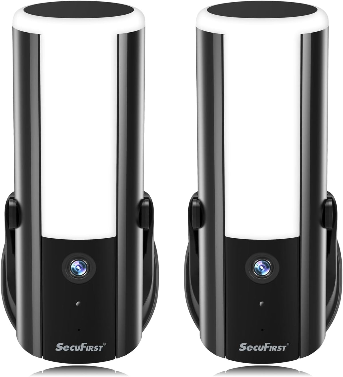 SecuFirst Beveiligingscamera's met Wandlamp, Video Camera Beveiliging met Bewegingssensor Buiten, Security Bedraad Buitenlicht,900 lm, 10 W, 2K buitenbewaking met LED-spotlight, set van 2