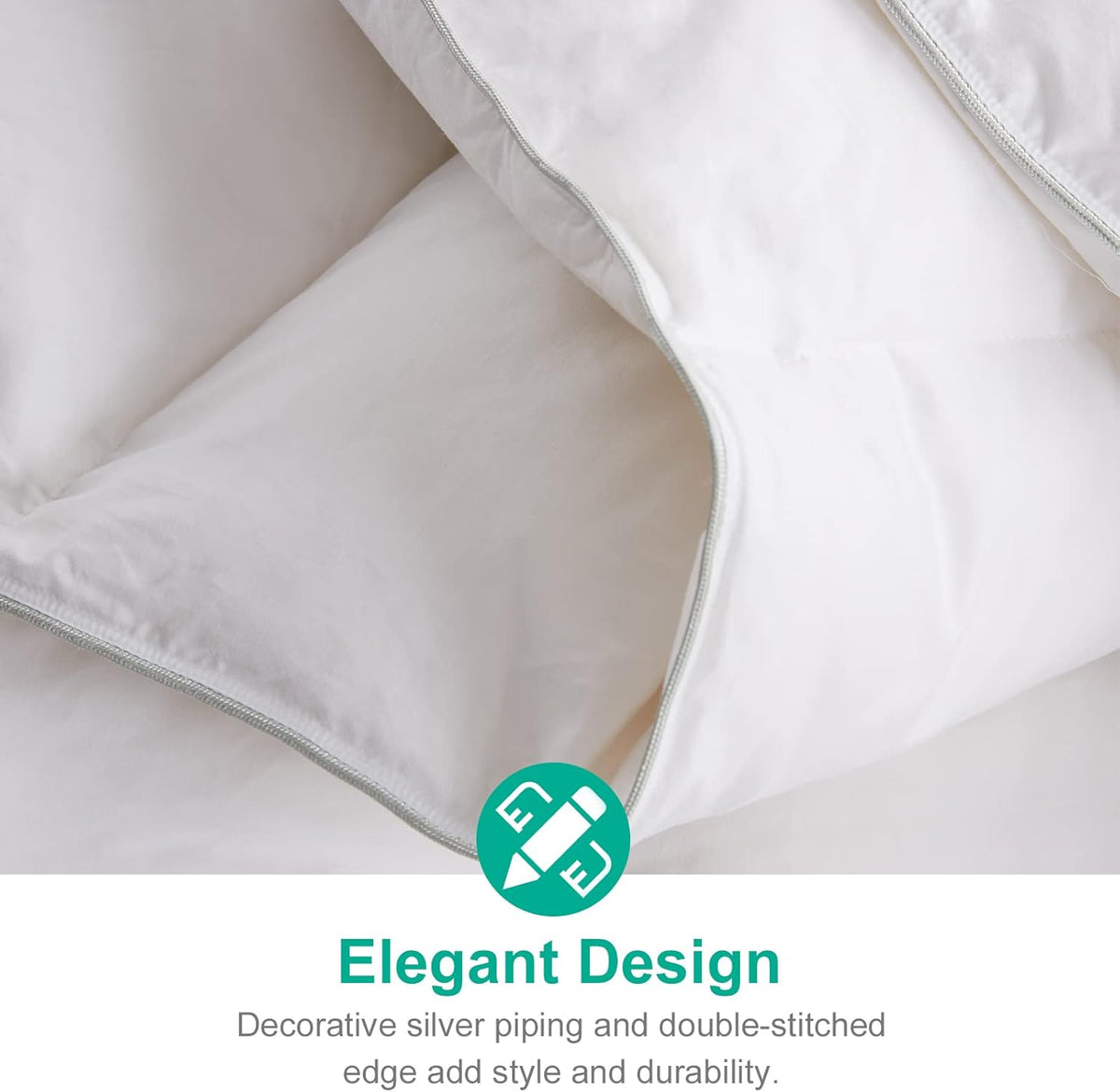 APSMILE Dekbed met ganzenveren voor alle seizoenen King Size - ultrazacht 750 Fill-Power Hotelcollectie dekbedovertrek pluizig medium warm dekbed met hoektabs (106 x 90, wit)