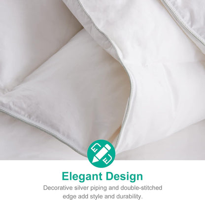 APSMILE Dekbed met ganzenveren voor alle seizoenen King Size - ultrazacht 750 Fill-Power Hotelcollectie dekbedovertrek pluizig medium warm dekbed met hoektabs (106 x 90, wit)