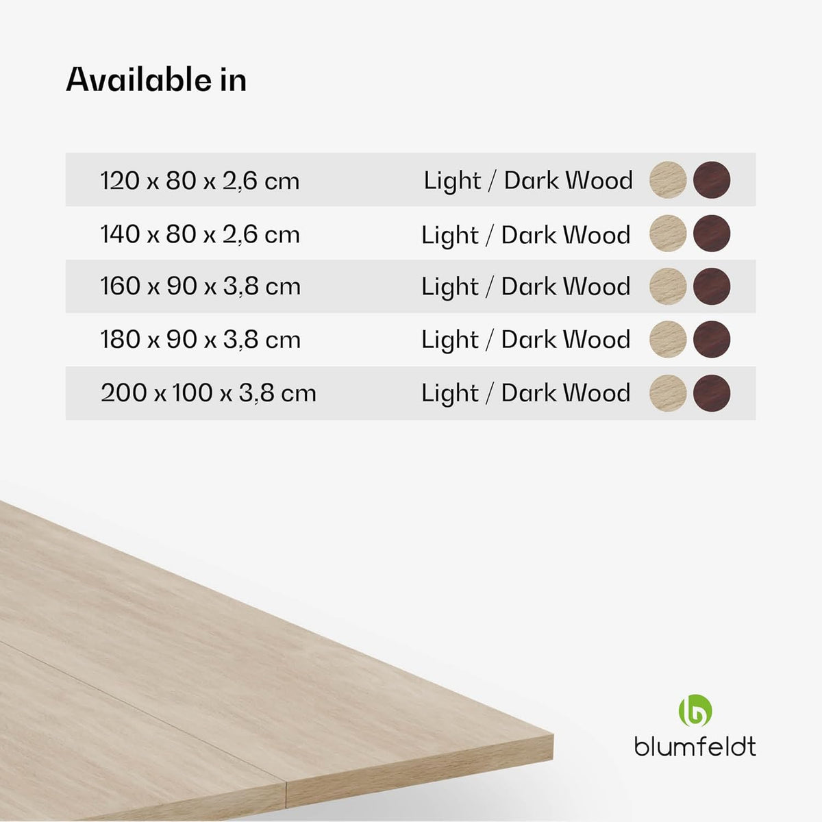 Blumfeldt Bearsdon Houten tafelblad - multiplex blad, 180 x 90 cm, hitte- & krasbestendig, ideaal voor eetkamer - taupe houtfinish, minimalistische stijl