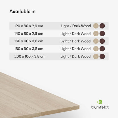 Blumfeldt Bearsdon Houten tafelblad - multiplex blad, 180 x 90 cm, hitte- & krasbestendig, ideaal voor eetkamer - taupe houtfinish, minimalistische stijl